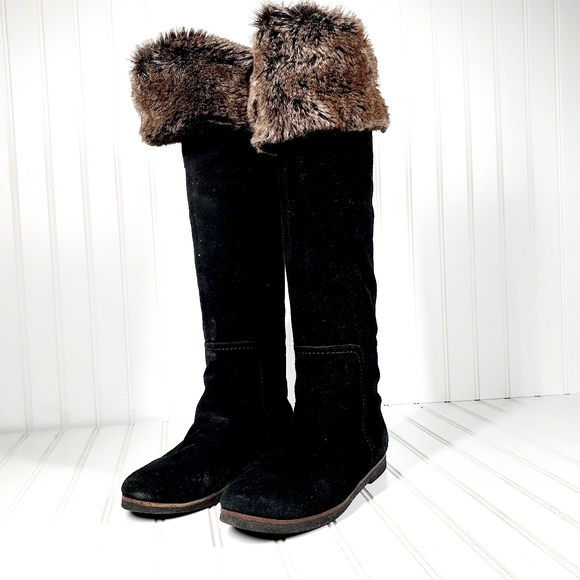 Sam Edelman Orlando Suede Knee High Faux Fur Boots H771 - Picture 2 of 13